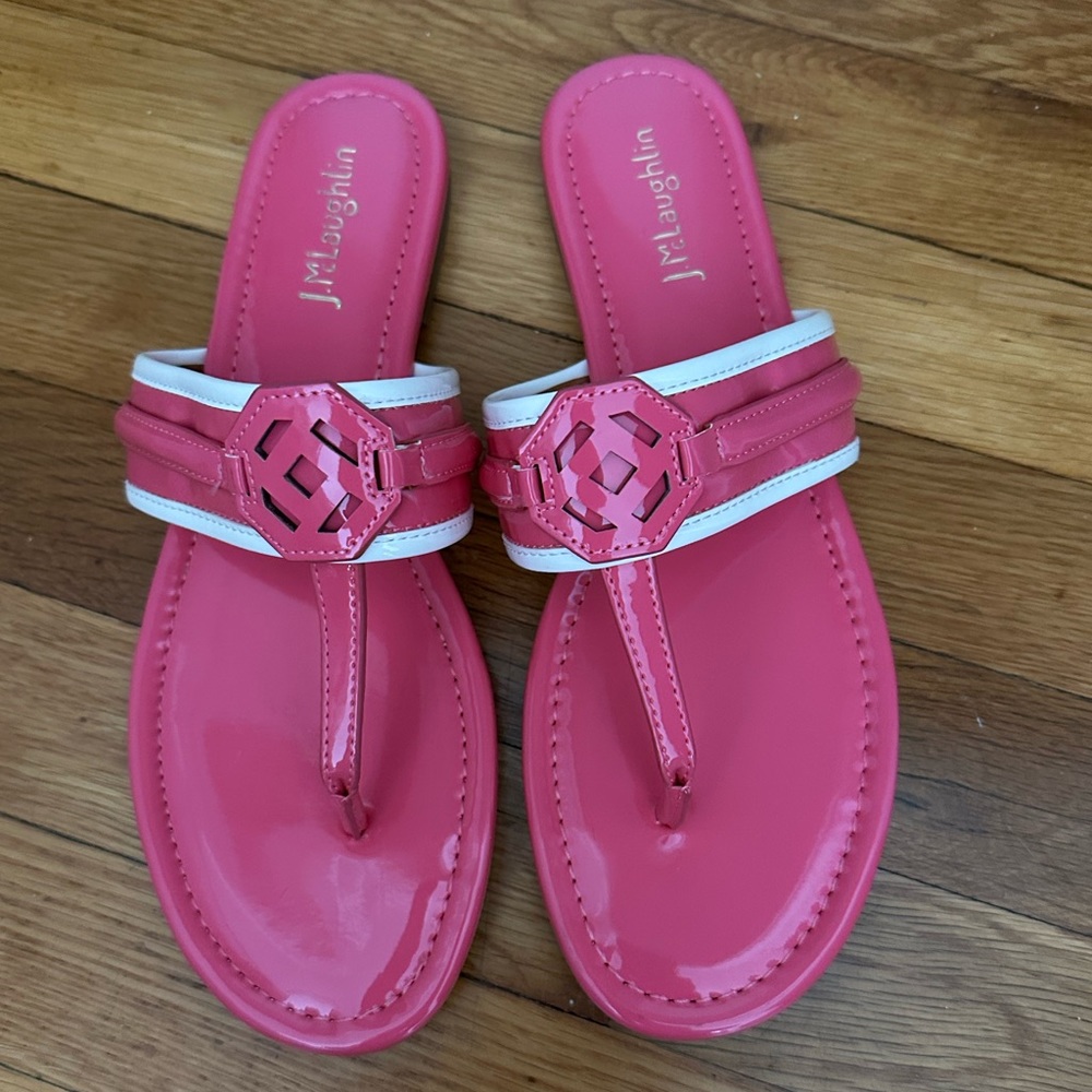 J. McLaughlin Pink Sandals with Floral Accent